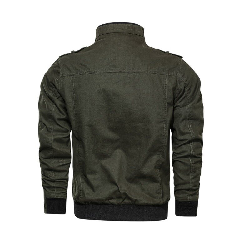 남성용 얇은 지퍼 면 재킷, 캐주얼 통기성 코트 견장, 편안한 스탠드 칼라 의류, 용수철 및 가을