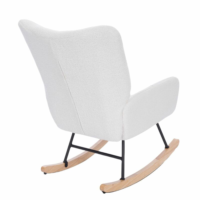 Уютное и стильное мягкое кресло-качалка для детской комнаты, гостиной и спальни белого цвета | Удобное и элегантное