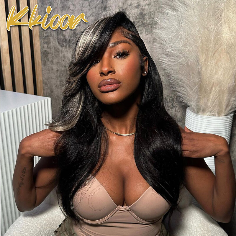 13x4 13x6 Highlight Black And Blonde HD Lace Frontal Human Hair Wigs 180% Density Body Wave Brazilian Human Hair Wigs For Women