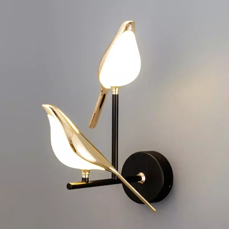 LED Gold Chandelier Art, Magpie Bird, Loft, Sala de estar, Restaurante, Decoração do lar