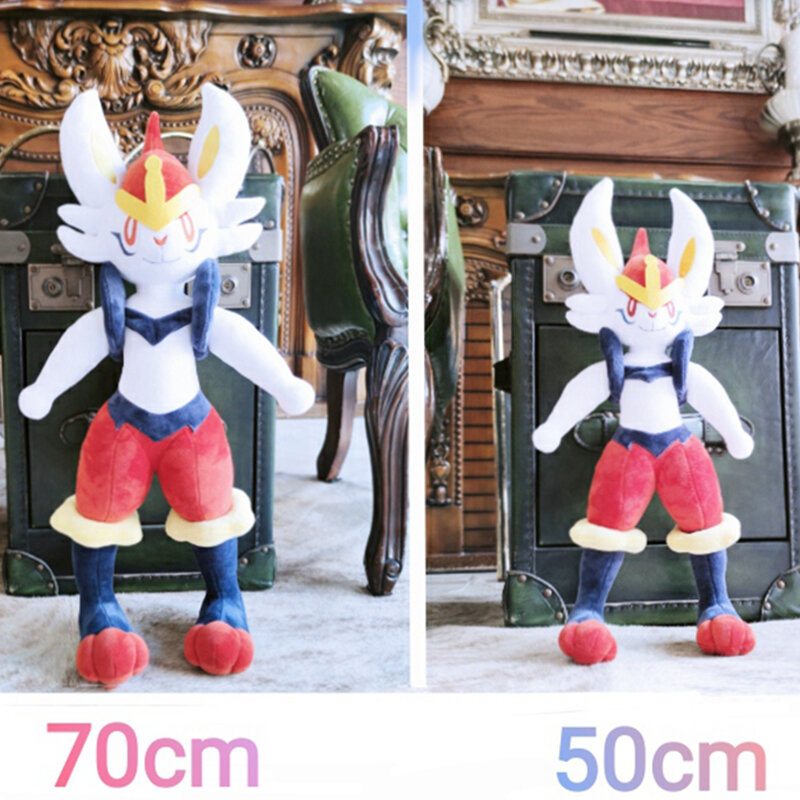 50/70cm Pokemon Large Plush Toys Cinderace Anime Cute Dolls Soft Stuffed Pokémon Kawaii Pillow Birthday Gift for Children Kids