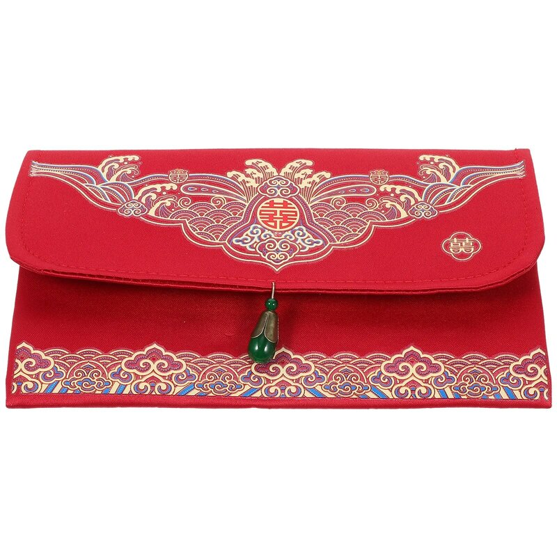 Dompet hadiah pesta gaya Tiongkok brokat dekorasi paket uang amplop merah pernikahan