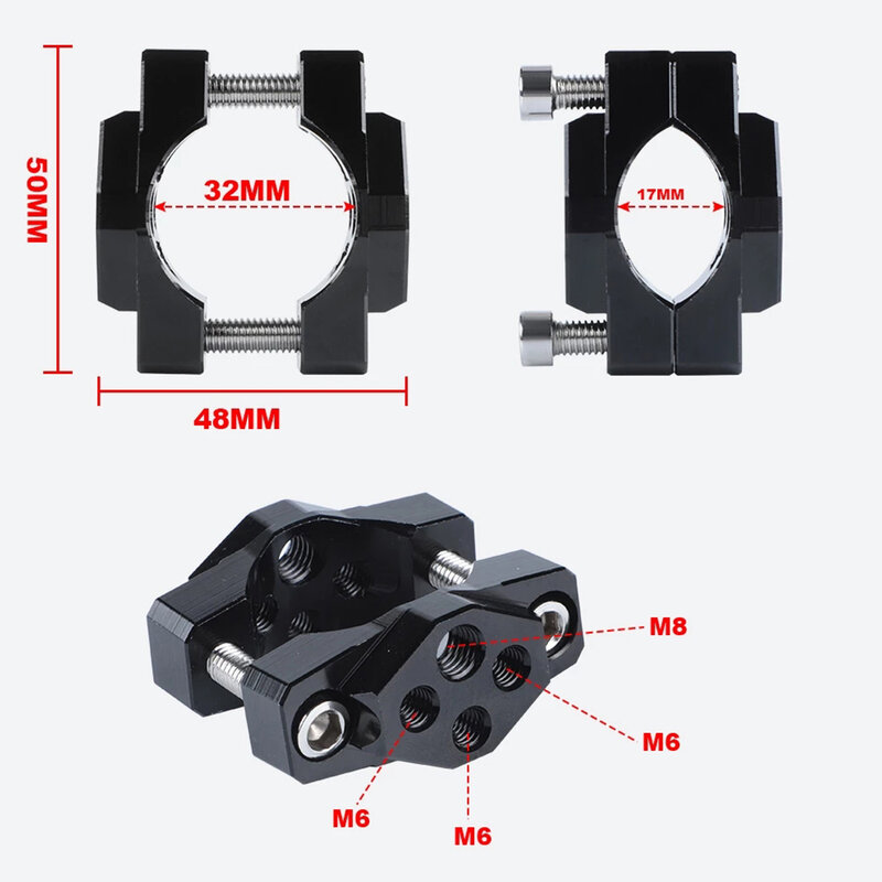 Adaptor Handlebar Bracket Clamp Holder Parts Accessories Aluminum Alloy Vehicle 17-32mm 1pcs Durable Hight Quality