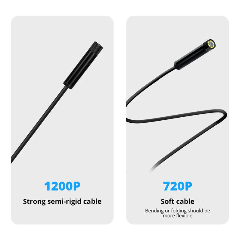1200P WiFi Endoscope Camera Waterproof Industrial Pipeline Endoscope Car Air Conditioning Repair Hard Wire Inspection Endoscope