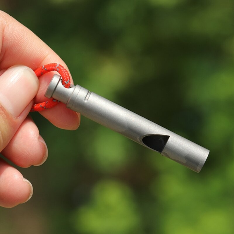 Titaniums Survivals fischietto alette fischietto per emergenze all'aperto con cavo fischietto impermeabile strumento esterno per donna uomo
