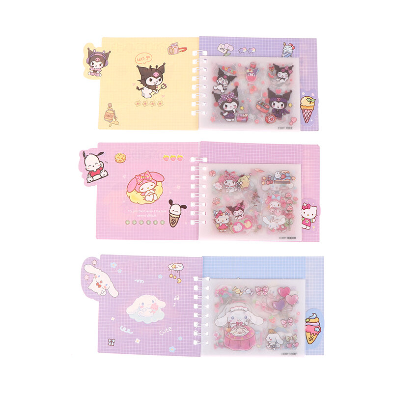 1Pc Willekeurige Sanrio Sticker Spoelboek Hello Kitty Kuromi Mijn Melodie Diy Hand Account Decoratief Plakboek Briefpapier Schoolvoorraad