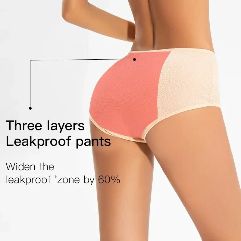 Women's Panties Triangle Pants Without Traces of Antibacterial Cotton File Anti Side Leakage Physiological Pants Middle Waist