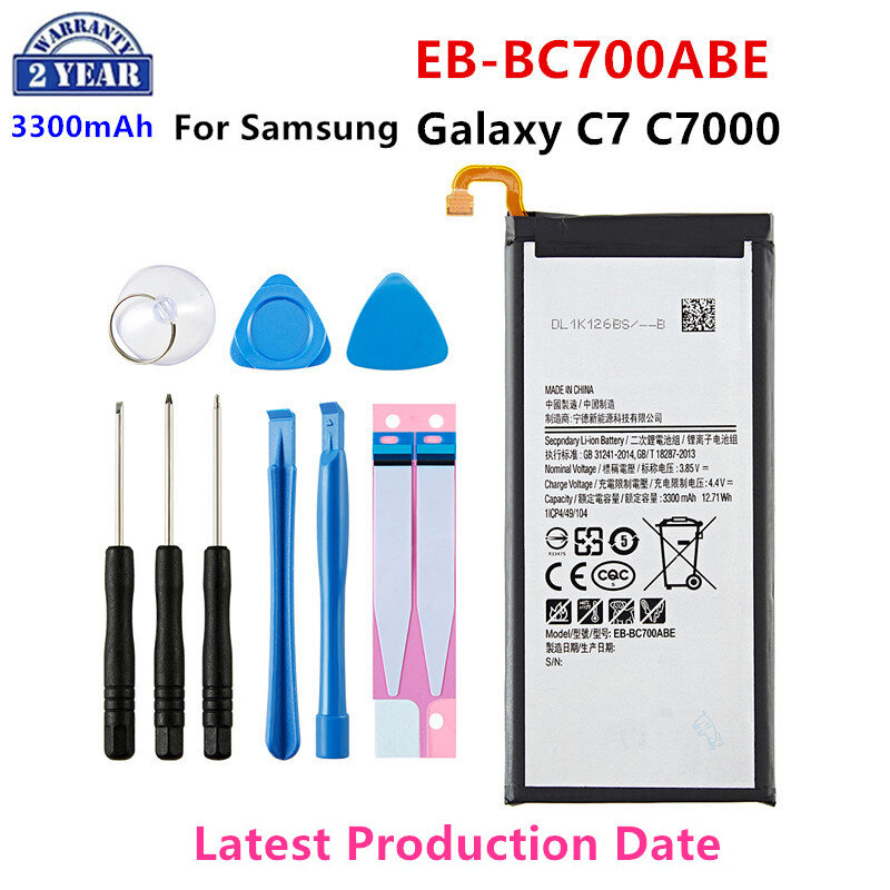 Batería para Samsung Galaxy C7 C7000 C7010 C7018 C7 Pro Duos EB-BC700ABE/DS SM-C701F + herramientas, 3300mAh, SM-C700 nueva