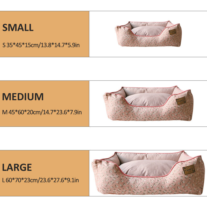 Summer New Kennel Small and Medium Dogs Sofa Bed Small Floral Fresh Removable Washable Nest Four Seasons Universal Pet Supplies