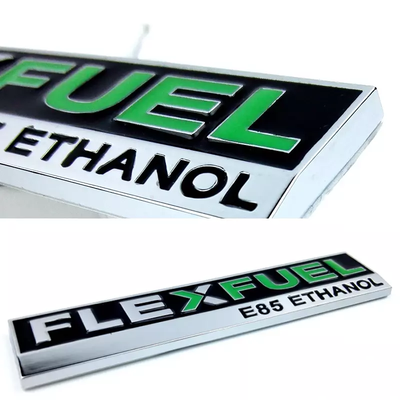 Samochód FLEX FUEL E85 etanol samochód naklejka na czystą energię pojazd metalowy zawieszenie ciężarówka FLEXFUEL naklejka 3D Metal