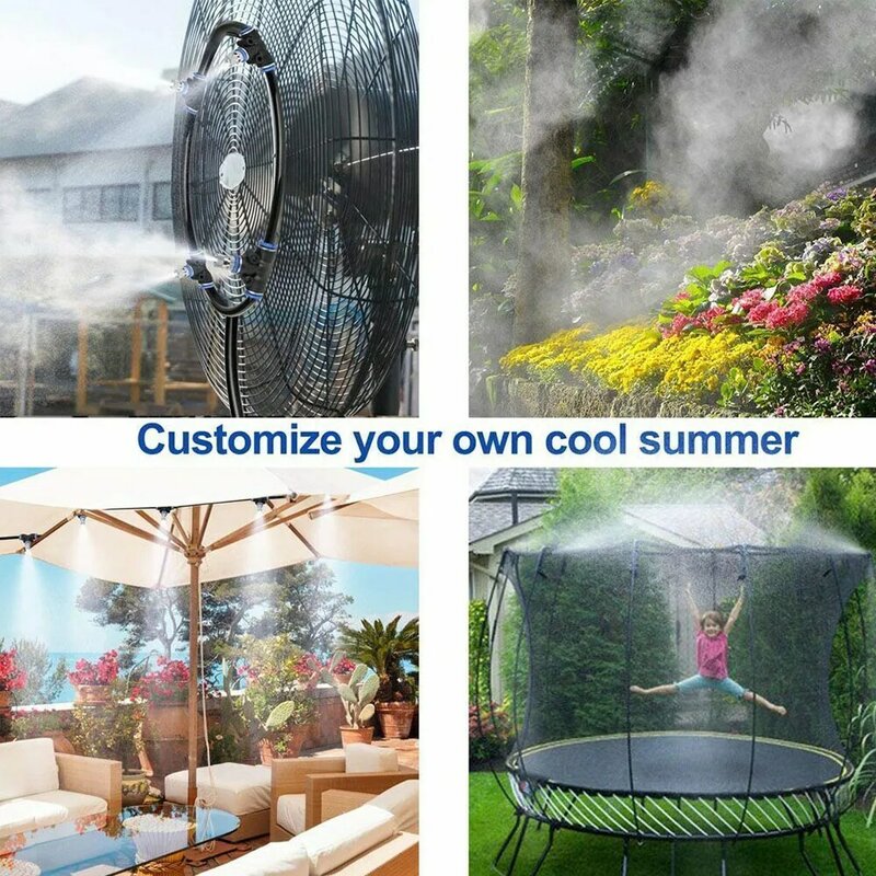 Enjoy a Cool and Refreshing Garden with the 50ft Misting & Drip Irrigation System Plant Garden Watering Hose Spray Kit