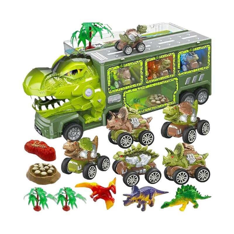 Camión de dinosaurios de juguete, pista deslizante, Mini coche Dino