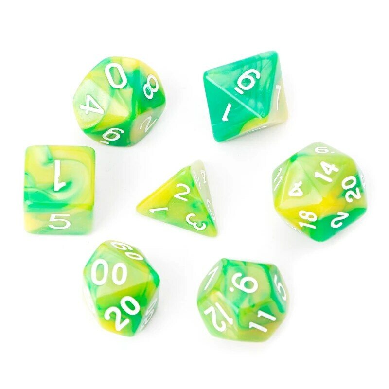 7pcs/Set Acrylic Polyhedral Dice For TRPG Board Game Dungeons And Dragons D4-D20