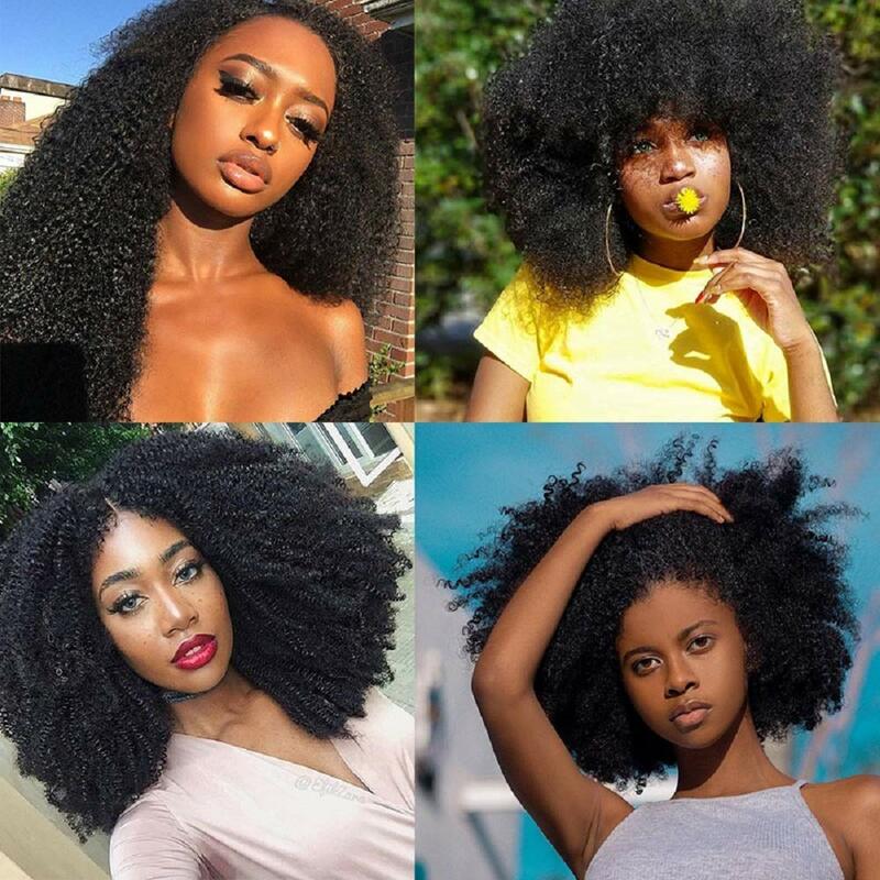Mongolian Afro Kinky Curly Bundles Human Hair  Curly Weave Bundles Unprocessed Virgin Hair Curly Hair Extensions for Black Women