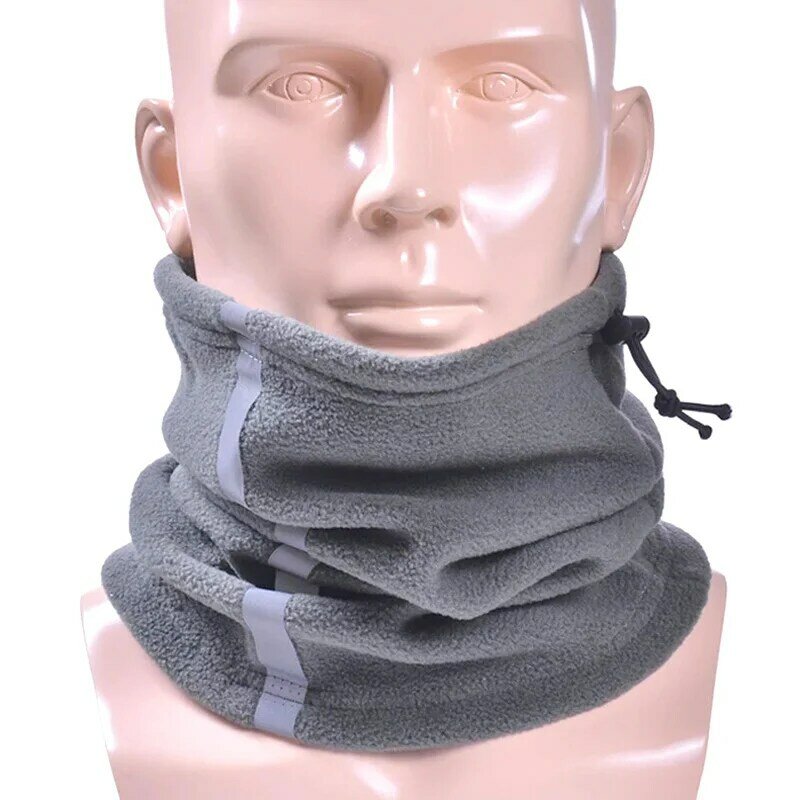 Máscara de pelúcia grossa com cordão ajustável, lenço multifuncional, forro de lã, aquecedor de orelha, ciclismo ao ar livre, chapéu de lã, inverno