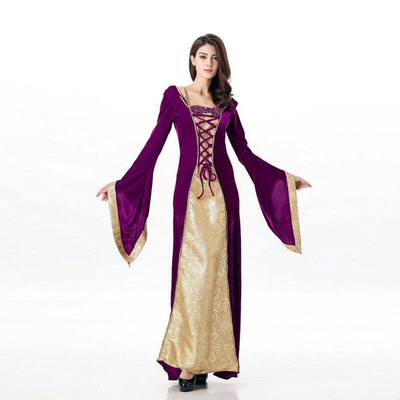대형 할로윈 의상 유럽 중세 궁전 레트로 여왕 Cos, 메이크업 댄스 파티 공연 드레스