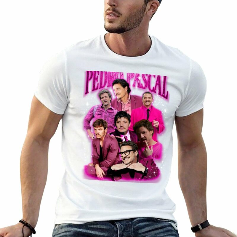 Plutão masculino em camiseta rosa, roupa Kawaii, tops plus size, camisetas lisas, novo