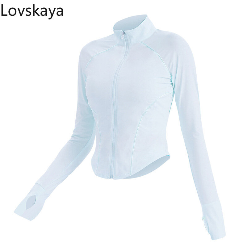 Autumn new slimming fitness top running yoga suit sports jacket women's training breathable cycling long sleeved hoodie