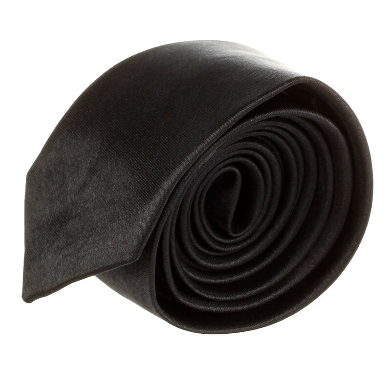 Повседневный галстук в стиле унисекс, тонкий, цвет черный