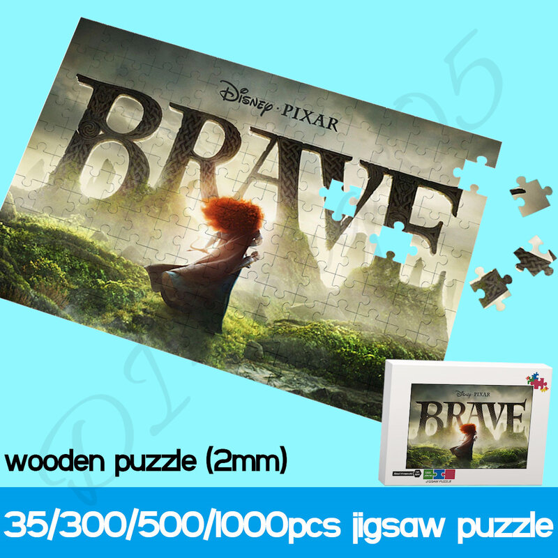 Disney Cartoon Jigsaw Puzzles Unique Gifts for Kids Animation Brave 1000 Pieces Wooden Jigsaw Puzzles Family Decompress Toys