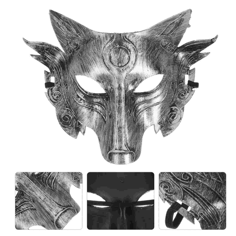 Maschera di lupo animali mezza faccia maschera di travestimento Cosplay Dress Up Face Masquerade Mask bomboniere