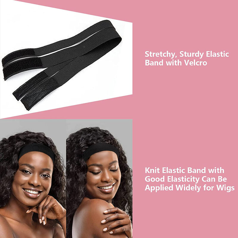 1/ 3 /5 pc cabelo elástico banda para perucas com magictape bandana borda que coloca a borda do cachecol envolve para o laço fixo perucas elástico bandana