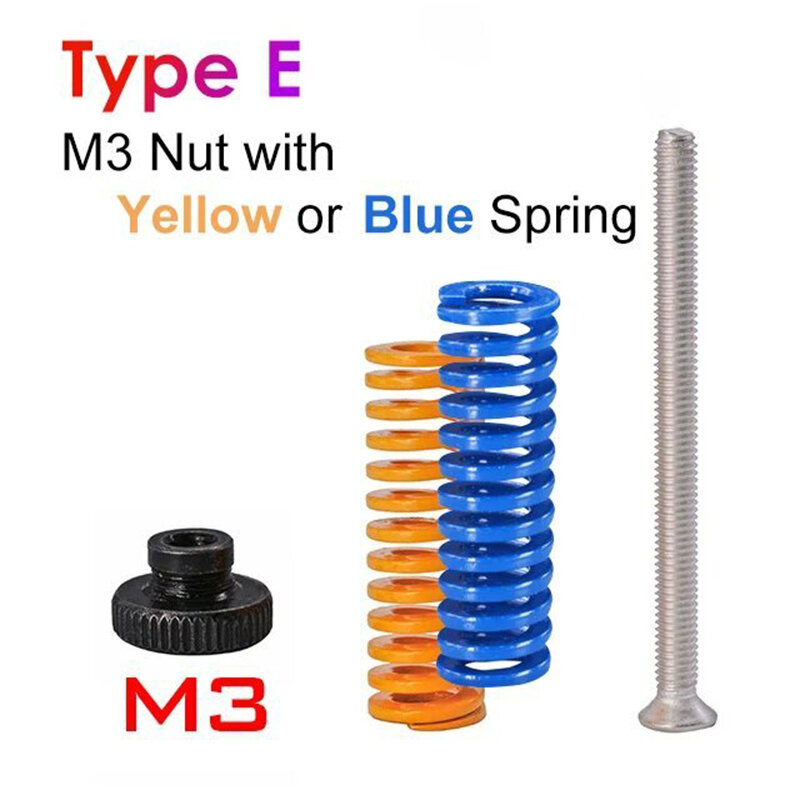 4PCS M3/M4 Screws Nuts Heat Bed Leveling Spring Knob Parts 3D Printers Print Platform  Calibration Accessories