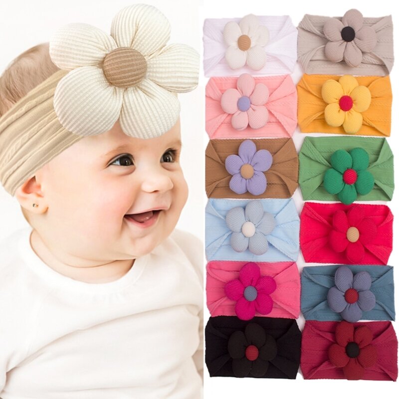 Повязка на голову для новорожденных и малышей, аксессуары для волос, повязка на голову с цветочным принтом, слуховая одежда