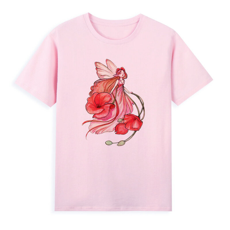女性のための妖精のデザインの美しいTシャツ,半袖の夏服