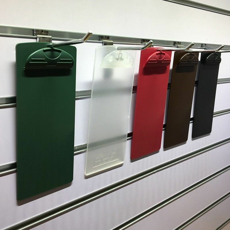 Portabilletes de plástico duradero, tarjetas con Clip para cajero, 5 piezas, 9x21cm
