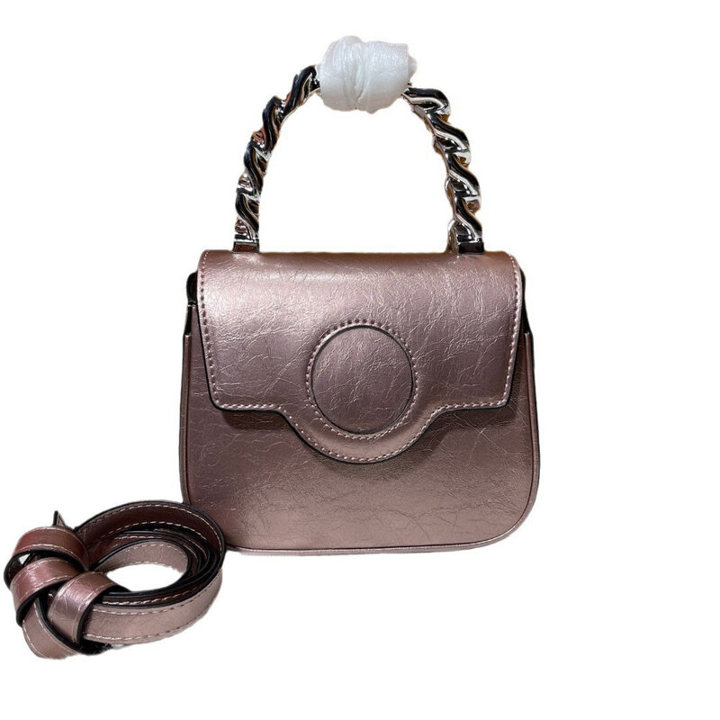 Bolsa de couro para mulheres, bolsa transversal, retrô, simplicidade, lazer, marca de luxo, Y2K