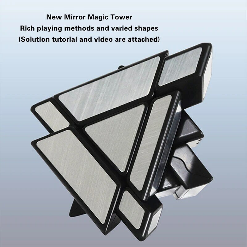 Espelho torre mágica cubos mágicos em forma de especial 3-order pirâmide profissional flexível e suave brinquedos educativos para crianças