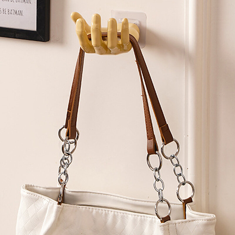 Wall Hook Storage Resin Hand Design Wall Hanger  Punch-free Self Adhesive Hooks Bathroom Supplies Hanger Hook Creative