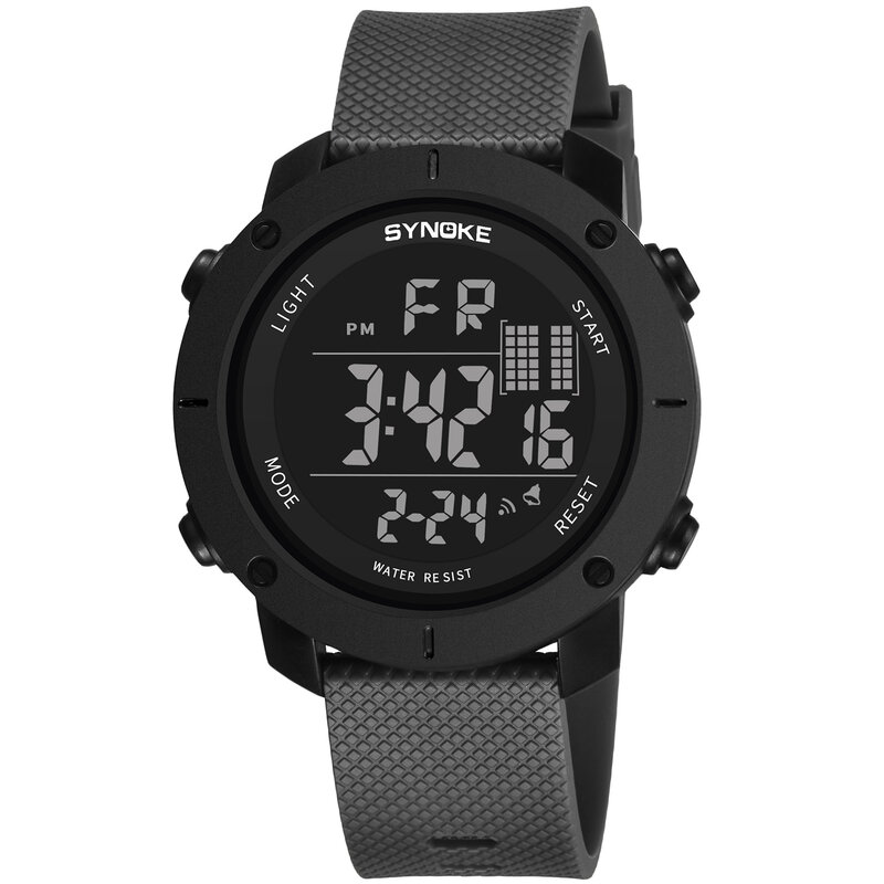 PANARS-reloj Digital deportivo para hombre, pulsera con alarma LED, resistente al agua, con doble horario, para exteriores