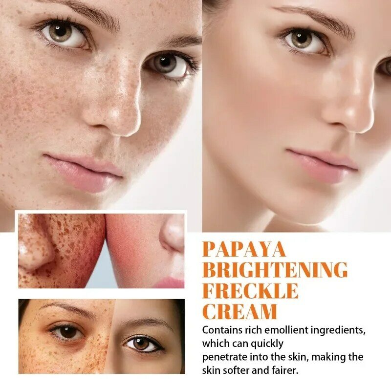 Remove Facial Blemishes Freckle Cream Lighten Fine Lines Papaya Cream Brighten Skin Whitening Day Cream Moisturizing Night Cream