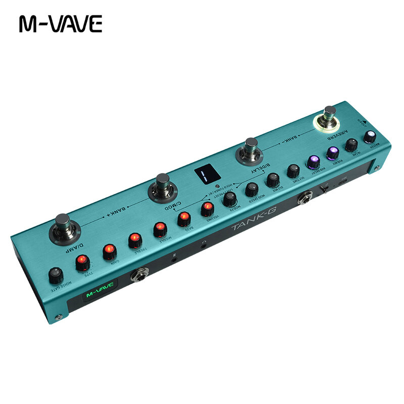 M-vave Tank-G Guitar Multi-Effects Pedal 36 Presets,9 Preamp Slot,3-Band EQ,8 IR Cab Slot,3 Modulation/Delay/Reverb Effect
