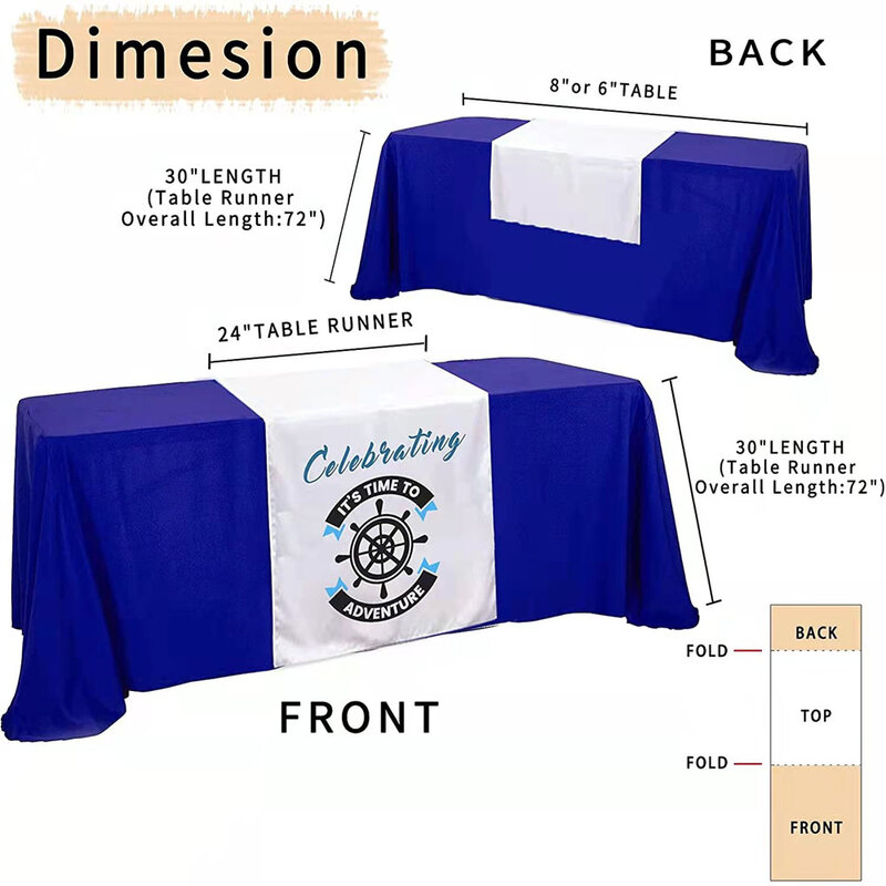 Digital Print Custom Table Runner with Business Logo or Your Text Personalized Runners Customize for Birthday Wedding Party