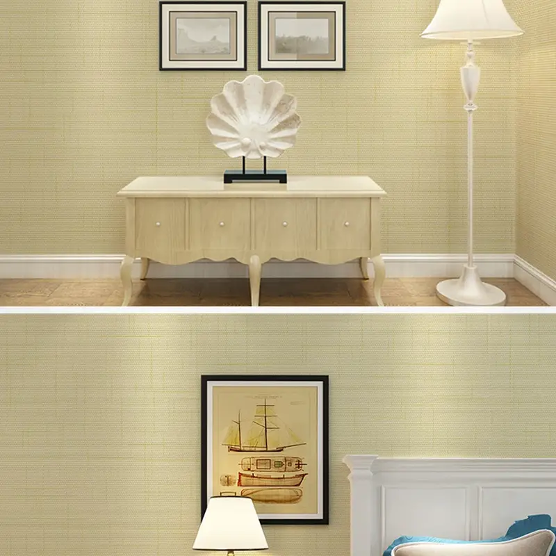 ورق حائط عصري بسيط غير منسوج لغرفة المعيشة وغرفة النوم ورق حائط لتزيين المنزل ورق حائط بلون واحد