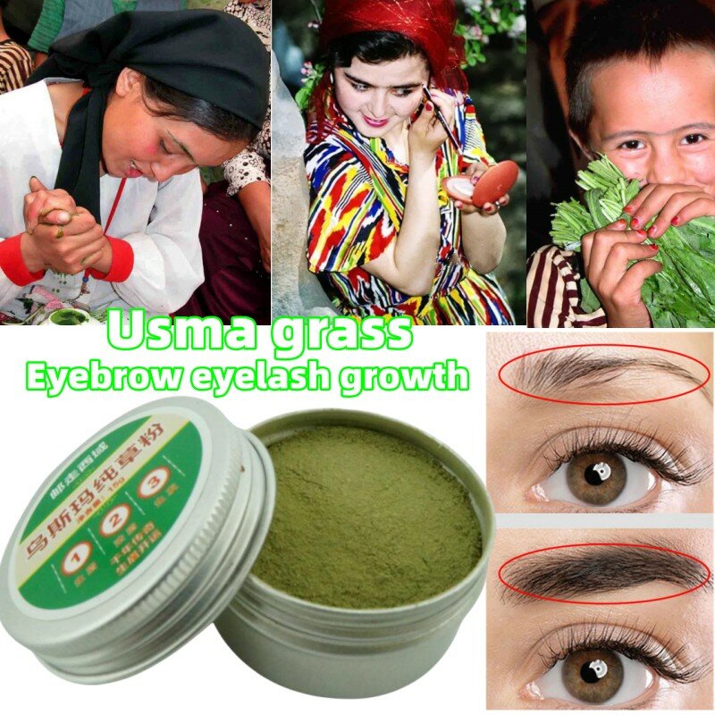 Usma Grass Eyebrow Powder Natural Grass Powder Hair Growth Eyebrow Eyelash Growth Solution