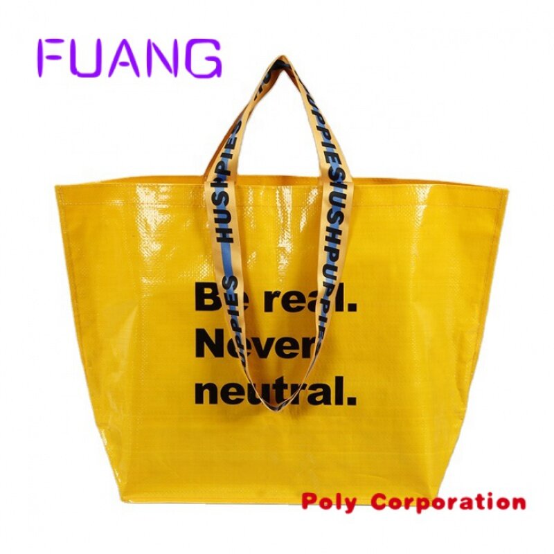 Bolsas de compras impermeables reutilizables, bolsos de mano laminados, tejidos pp con logotipos personalizados, impresión personalizada