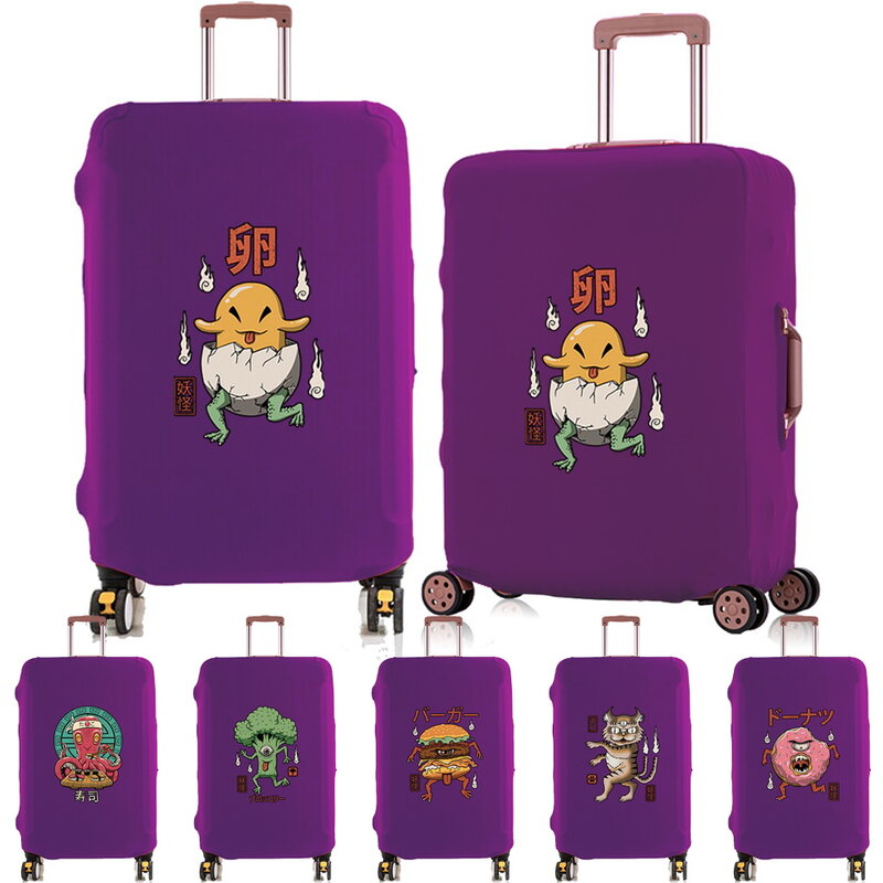 Fundas protectoras para maleta de viaje, Protector elástico para equipaje de 18 "-28", bonito patrón de monstruo