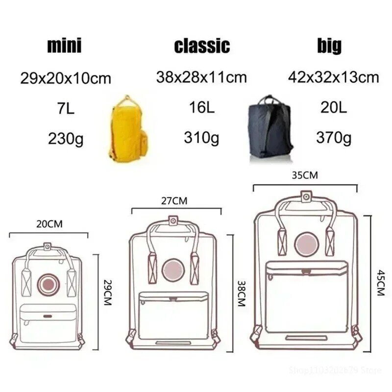 1Original Classic Backpack With Logo Student Waterproof Laptop Canvas Outdoor Bags For Womens Girl Desinger