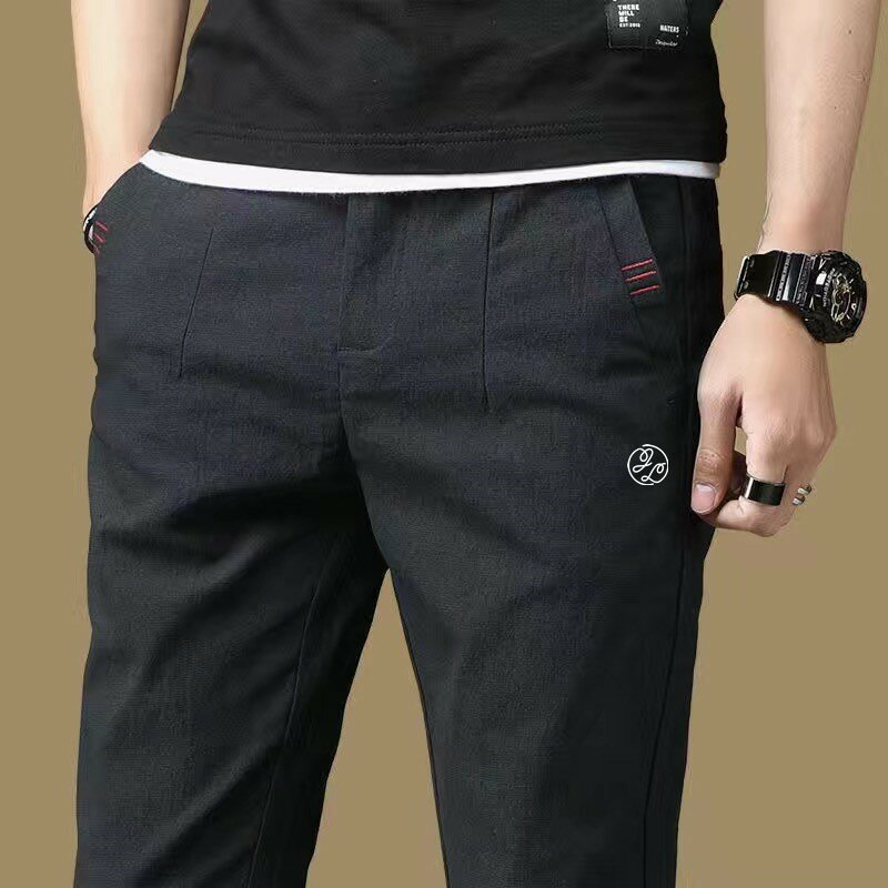 Wiosenne jesienne męskie spodnie do golfa elastyczny pas luźna elastyczność spodnie do golfa koreańska moda męskie spodnie sportowe na co dzień rozmiar 38