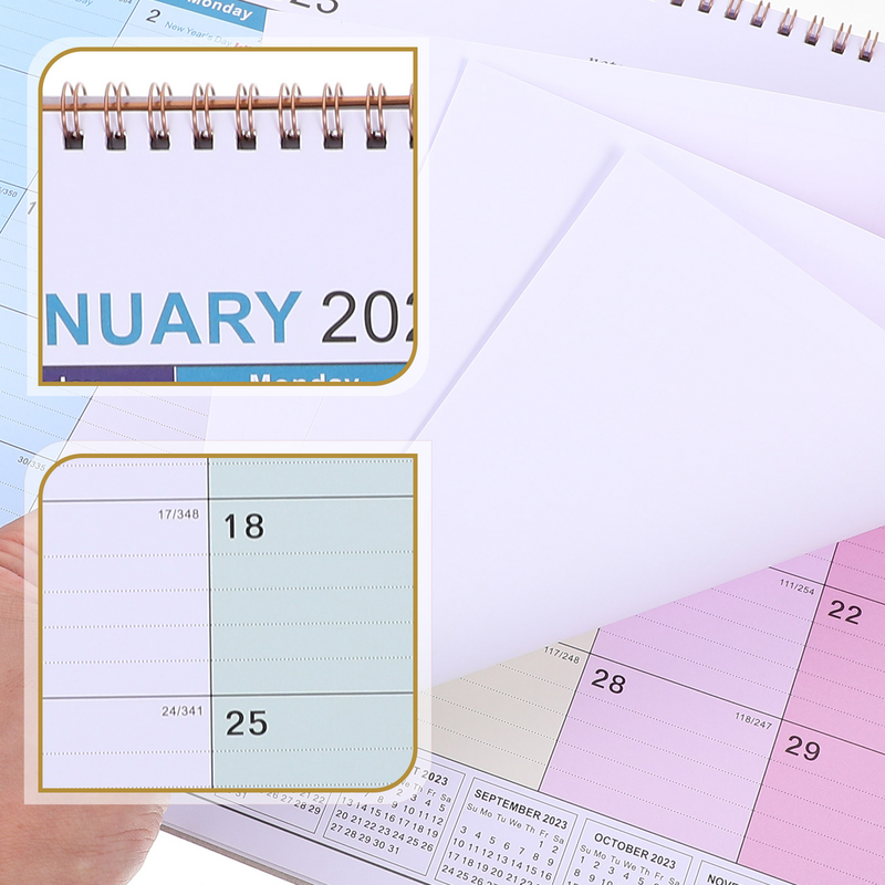 Calendario colgante mensual de pared, planificador de oficina, planificador de papel, año escolar, planificación Vertical, Nota de escritorio, Agenda anual