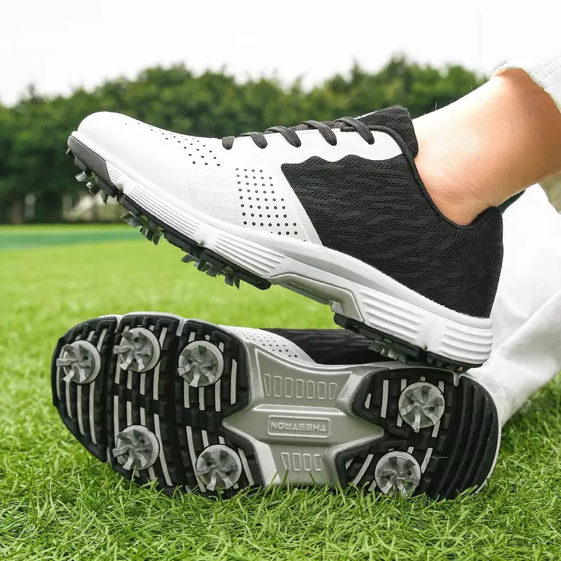 Chaussures de golf à pointes professionnelles pour hommes, baskets respirantes, chaussures de sport de golf, baskets d'extérieur