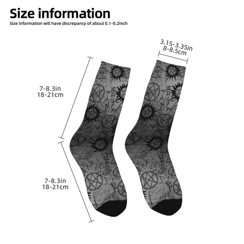 Supernatural Grey Socks Harajuku High Quality Stockings All Season Long Socks Accessories for Unisex Gifts