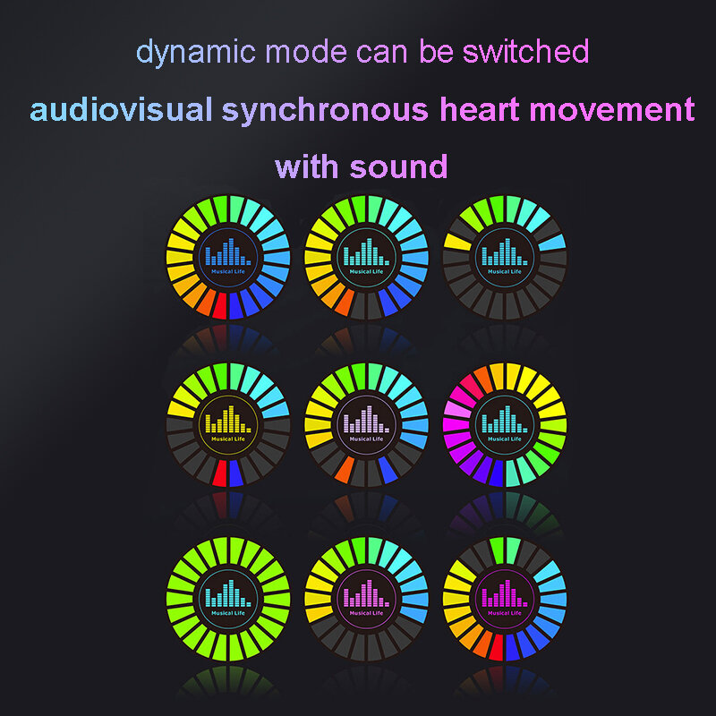 1 szt. Odbiór muzyki lampa rytmiczna akumulator kontrola dźwięku światła transformacji kolorów aromaterapia na wylot powietrza w samochodzie lub wewnątrz