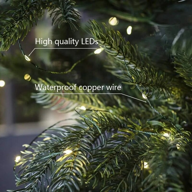 1 szt. 500/1000 bajkowe łańcuchy świetlne świąteczna girlanda dekoracje zewnętrzne światła wodoodporne z pilotem na drzewo uliczne wesele