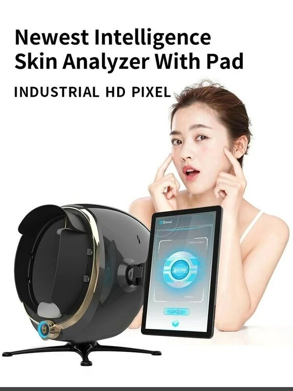 Scanner de peau 3D portable, analyseur de soins du visage, machine de moniteur, miroir magique, test, détecteur anglais, analyse de test de caméra qualifiée ale