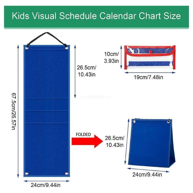 Daily Routine Chart with 70 Cards Responsibility Daily Schedule Board Schedule Pocket Chart Autism Learning Materials Dropship